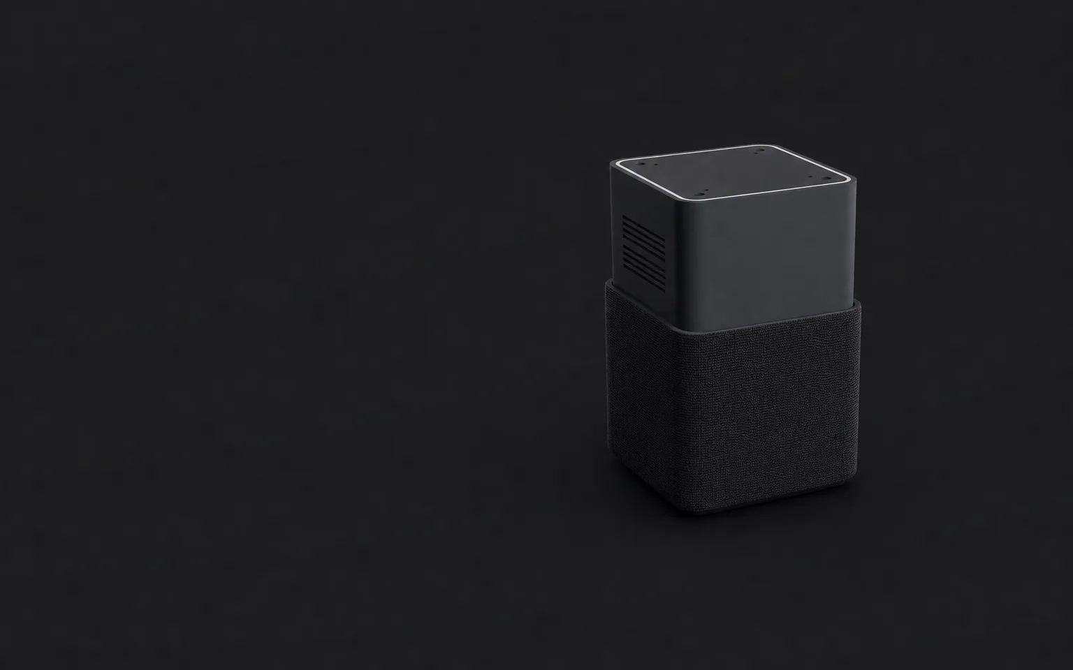 Nolaka Station on a charcoal background, with a matte enclosure, side vents and acoustic knit base.